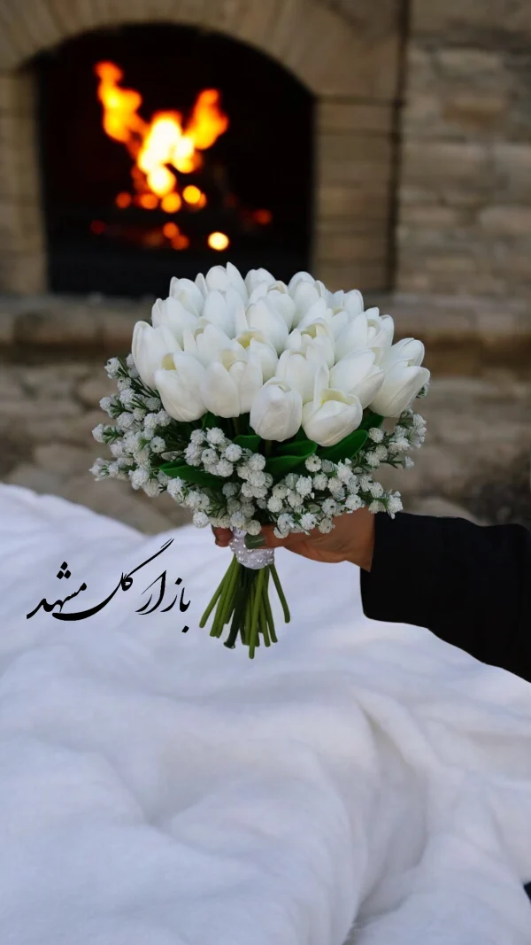 دسته گل عروس لاله لمسی - Image 2