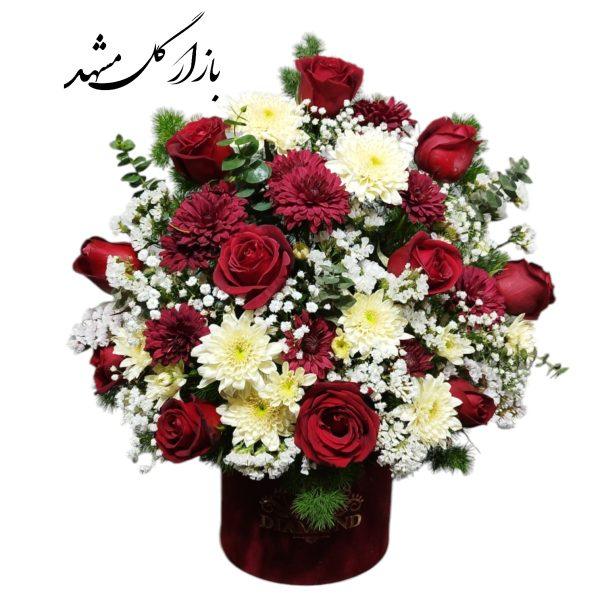 باکس گل ترکیبی رز داوودی بازار گل مشهد
