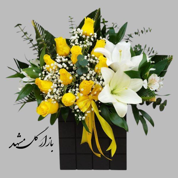 باکس گل ترکیبی لیلیوم رز بازار گل مشهد