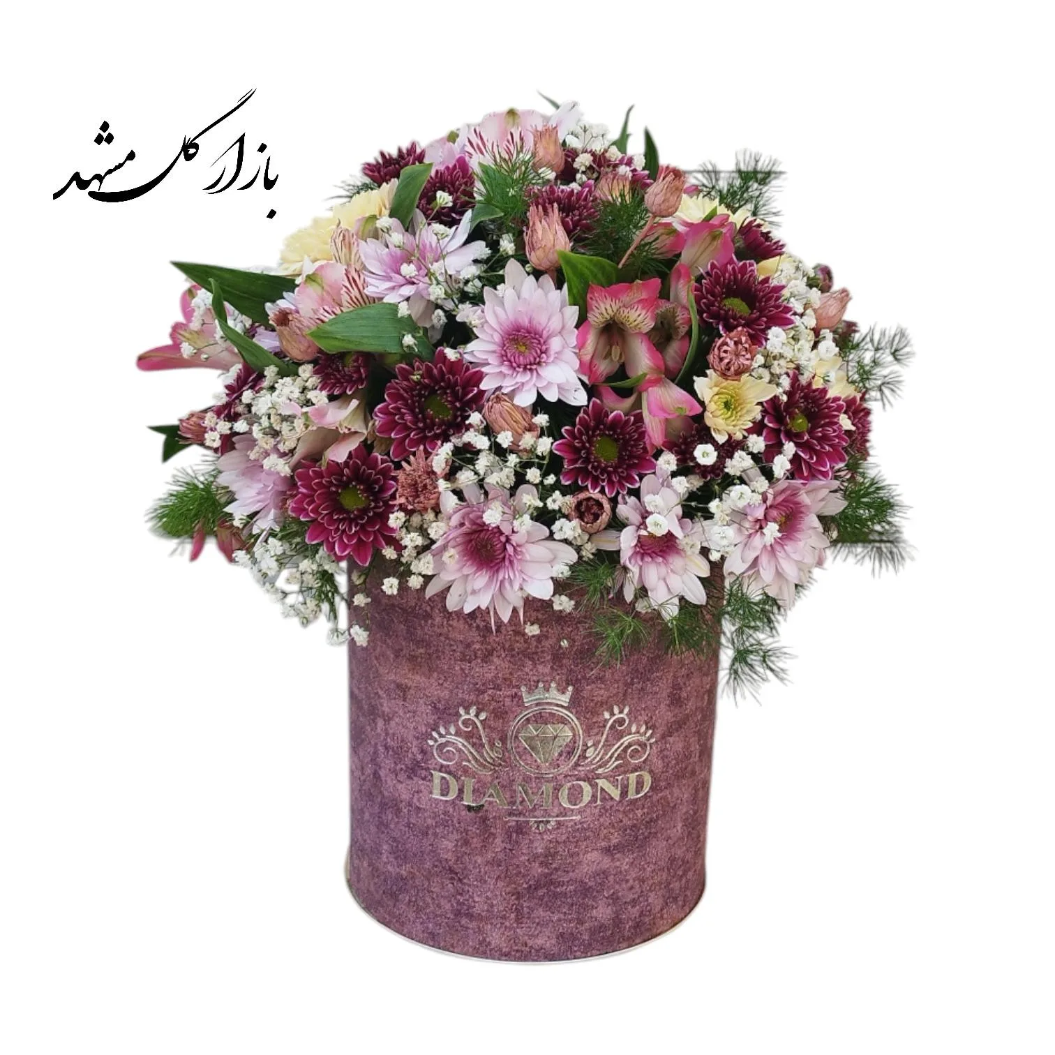 باکس گل گرد ایستاده بازار گل مشهد