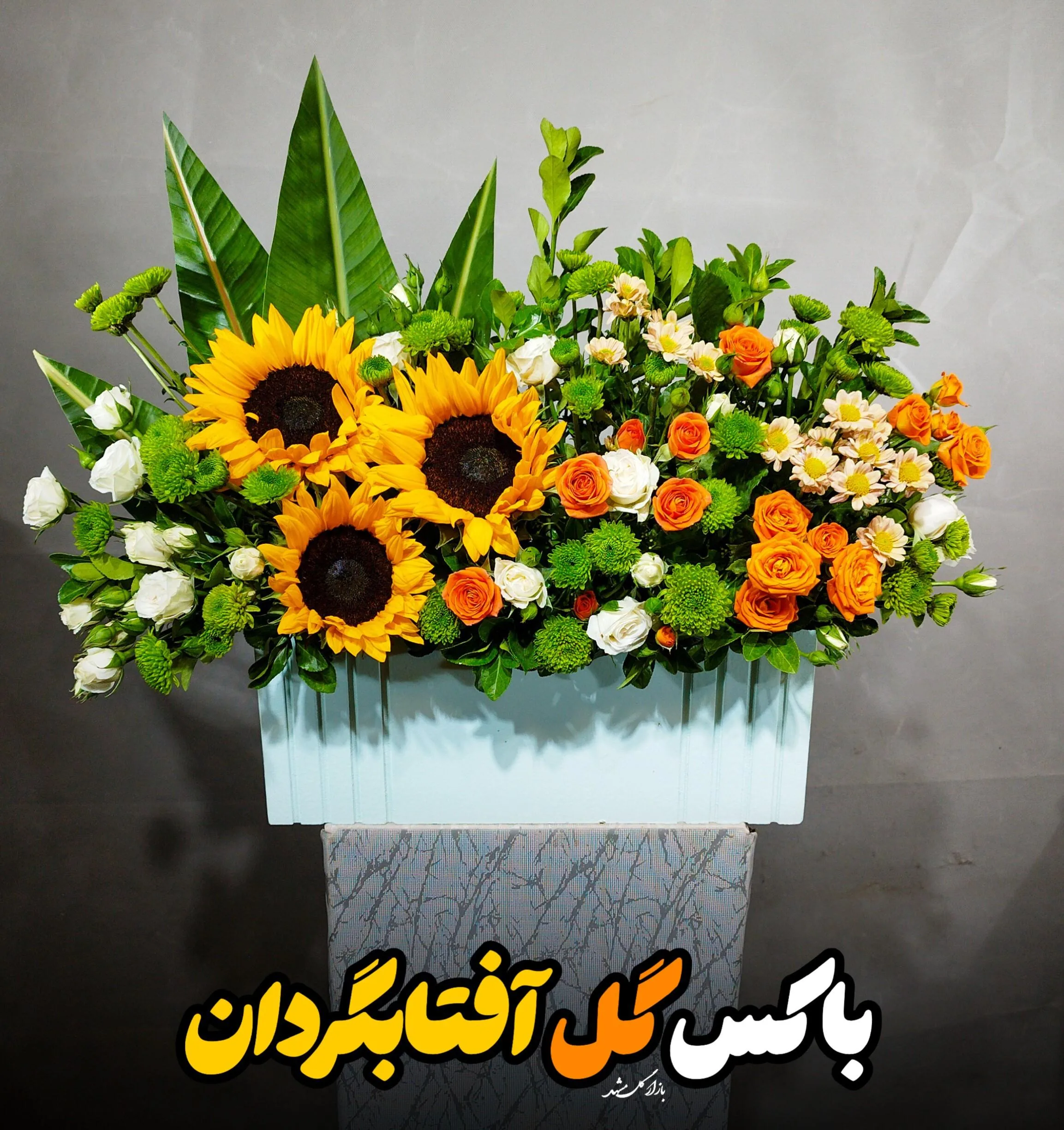 باکس گل آفتابگردان گلفروشی مشهد